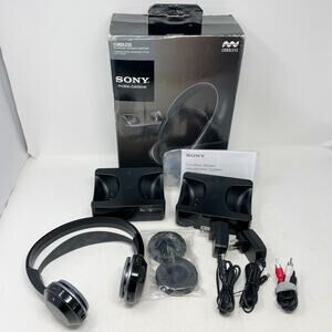Sony MDR-IF245RK Cordless Headphones Black Rechargeable Lightweight Tested